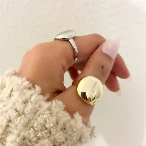 925 Sterling Silver Round Circle Ring Minimalist Ring Stacking Geometric Ring - Picture 7 of 9